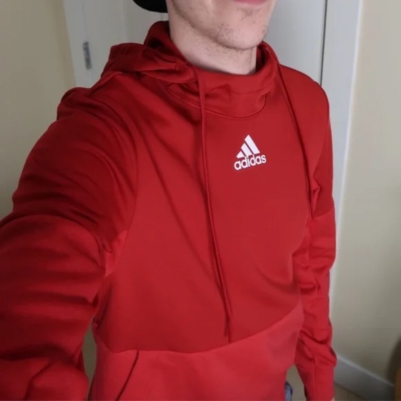 Men's Red Adidas Hoodie - Picture 2 of 4